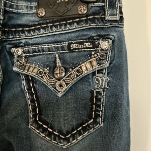 Miss Me Blue Jeans with Silver Accents